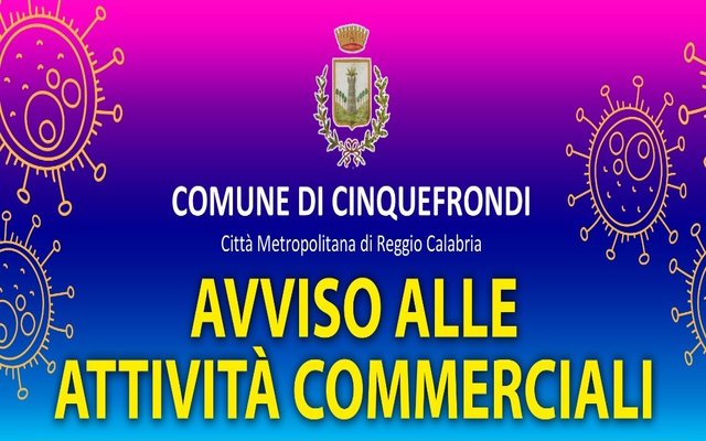 Coronavirus - Avviso Attività Commerciali