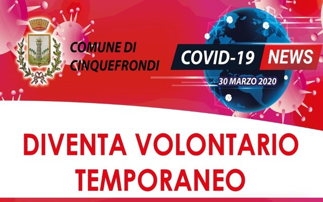 Coronavirus - Diventa Volontario Temporaneo