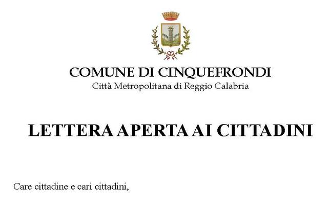 Lettera Aperta ai Cittadini